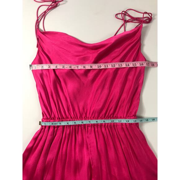 Revolve NBD Maelle Silky Tie Shoulder Shorts Romper Hot Pink M - Picture 9 of 10
